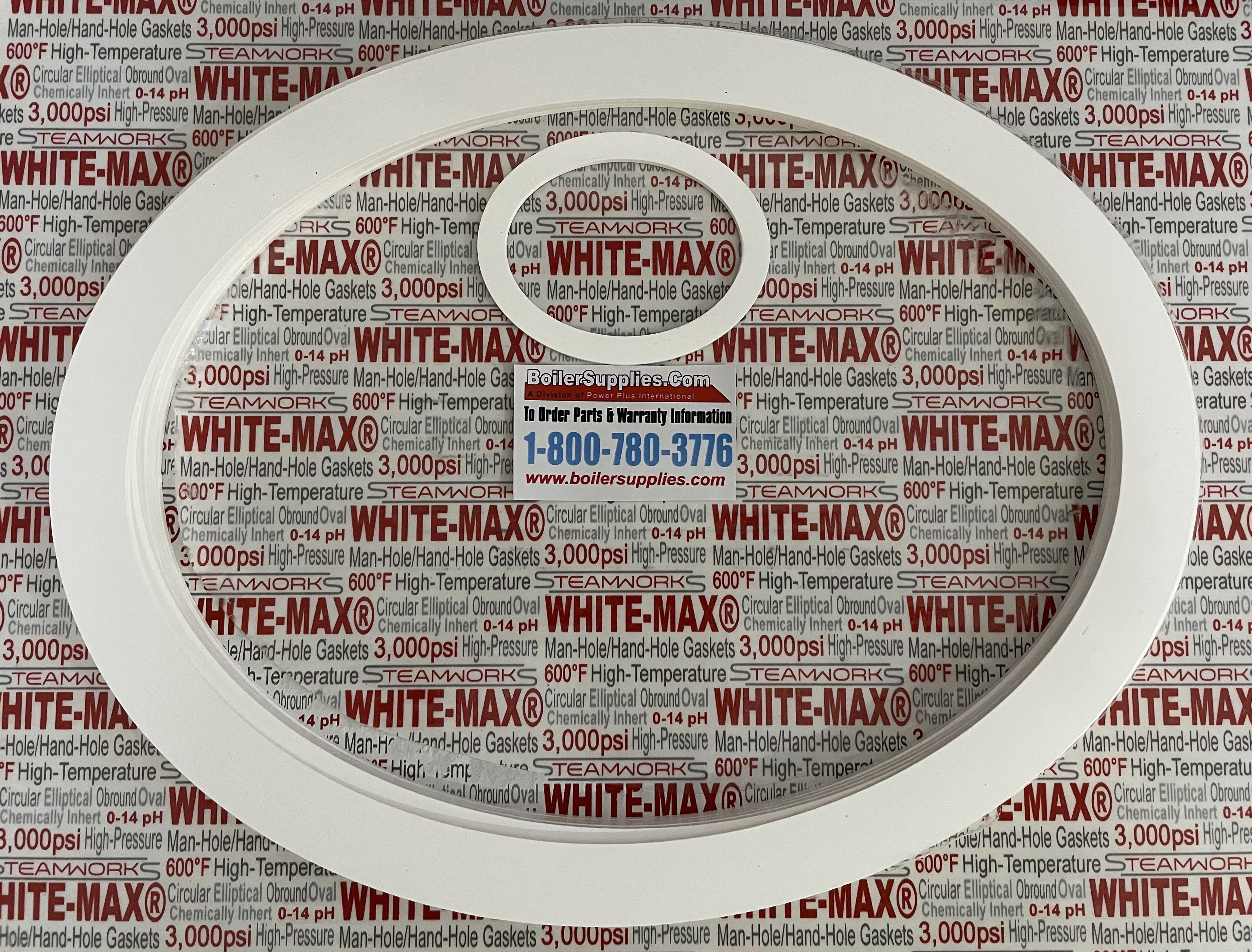 White Max "Obround" Boiler Gaskets (Pure PTFE, FDA Compliant Gasket)