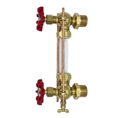 WG112BC Polished Brass Liquid Level Gauges Valve Set